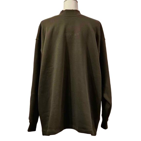 FEAR OF GOD ESSENTIALS RELAXED CREWNECK SWEATSHIRT OFFBLACK SIZE MEDIUM OVERSIZE